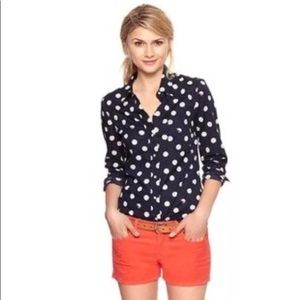 Gap Fox Polkadot Button Blouse